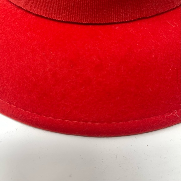 Vintage 100% Wool Red Fedora Hat | Classic Wide Brim | Statement Winter Hat - Picture 8 of 8